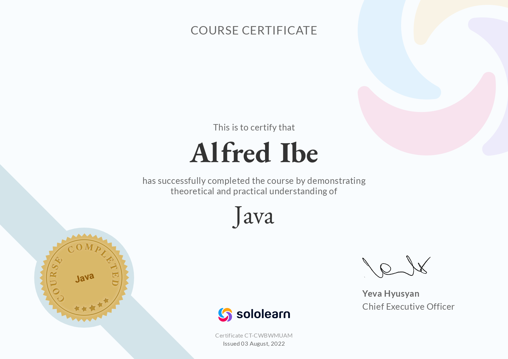 Java Certificate